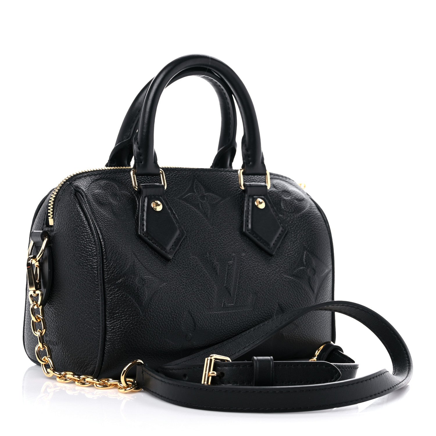 Louis Vuitton Empreinte Monogram Giant Speedy Bandouliere 20 Black 3 of 8