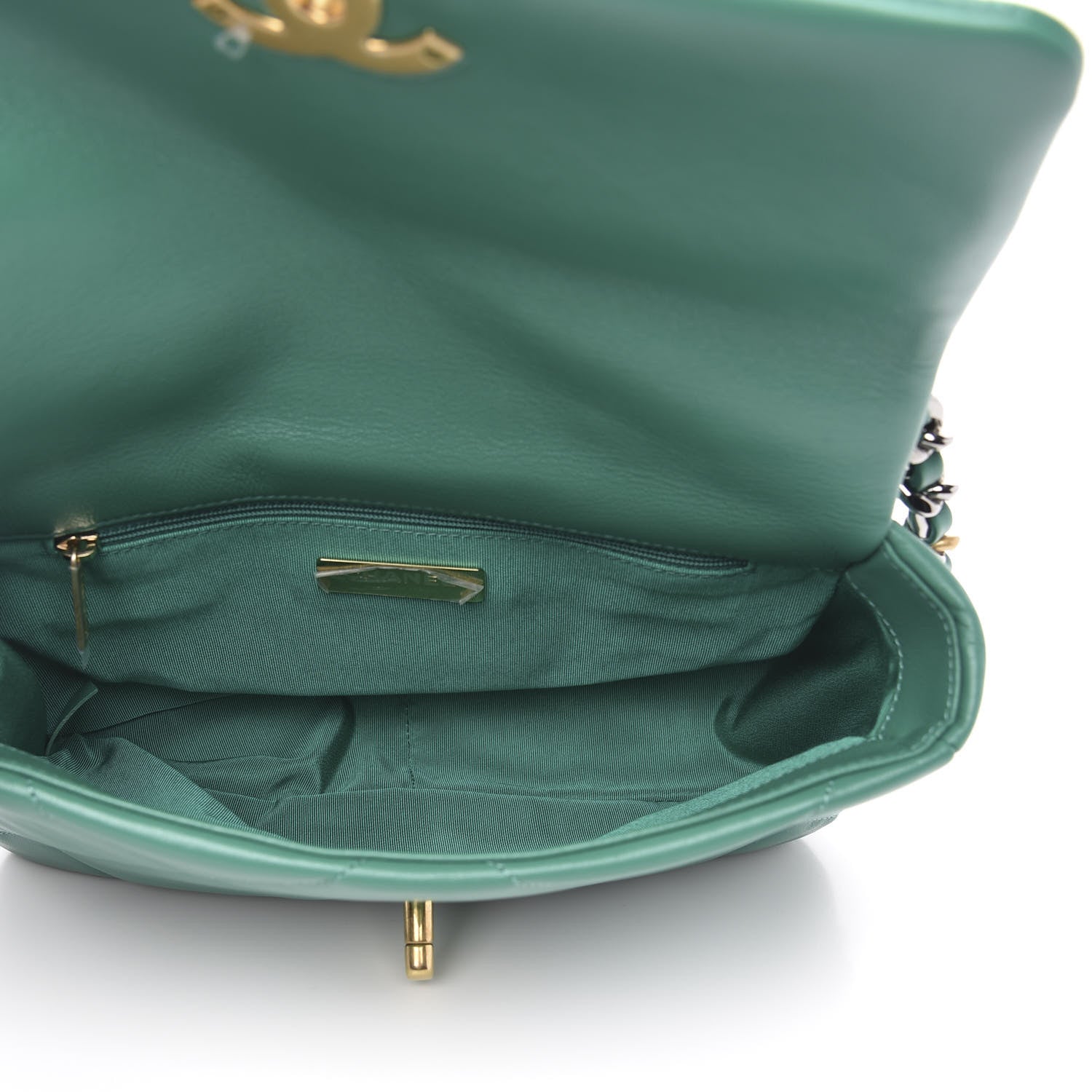 Chanel Lambskin Quilted Medium 19 Flap Green 5 of 11