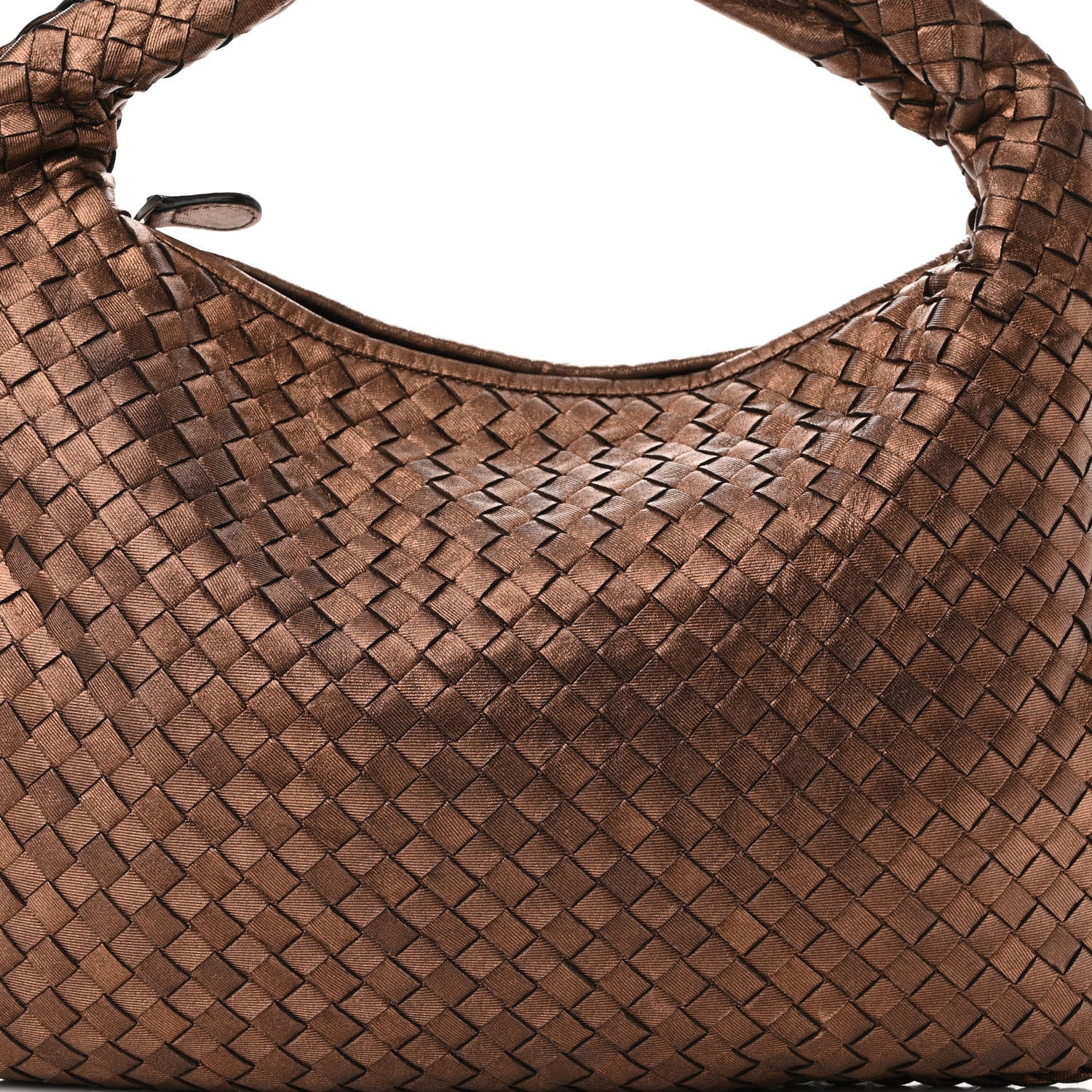 Bottega Veneta Metallic Nappa Intrecciato Medium Veneta Hobo Copper 7 of 9
