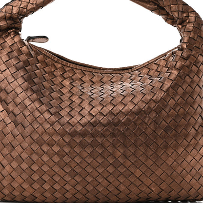 Bottega Veneta Metallic Nappa Intrecciato Medium Veneta Hobo Copper 7 of 9