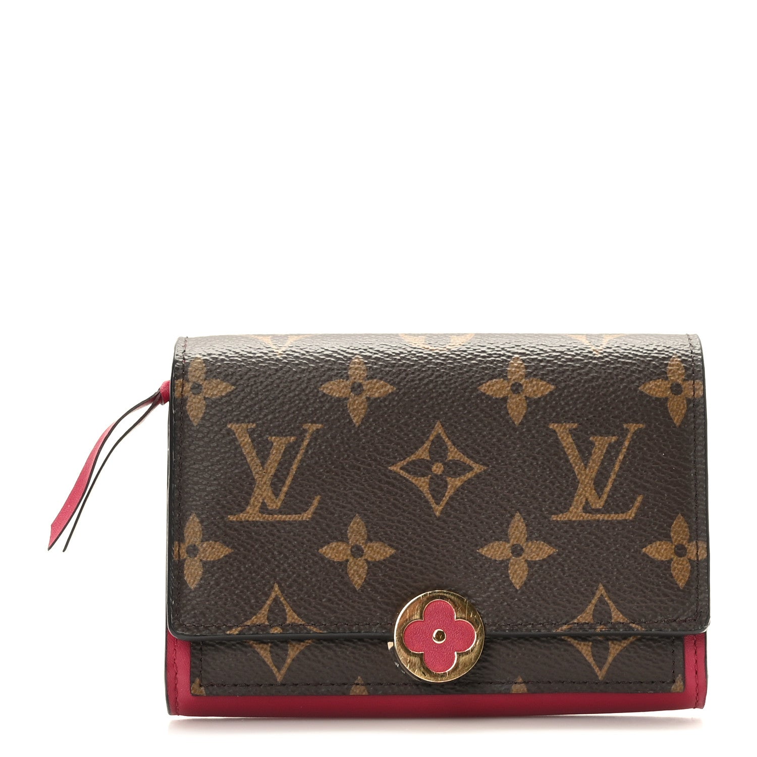 Louis Vuitton Monogram Flore Compact Wallet Fuchsia 1 of 8