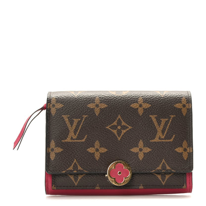 Louis Vuitton Monogram Flore Compact Wallet Fuchsia 1 of 8