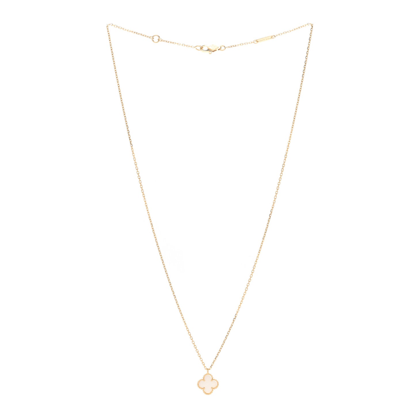 18K Yellow Gold Mother of Pearl Sweet Alhambra Pendant Necklace