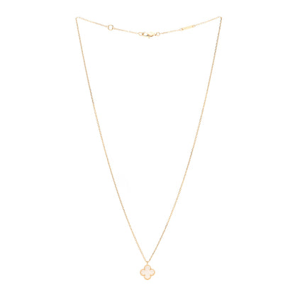 Van Cleef & Arpels 18K Yellow Gold Mother of Pearl Sweet Alhambra Pendant Necklace 3 of 7