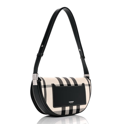 Burberry Canvas Calfskin Check Small Olympia Beige 3 of 10
