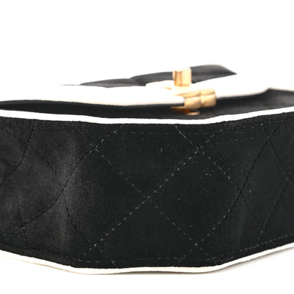Chanel Velvet Quilted Mini Place Vendome Flap Black White 8 of 10