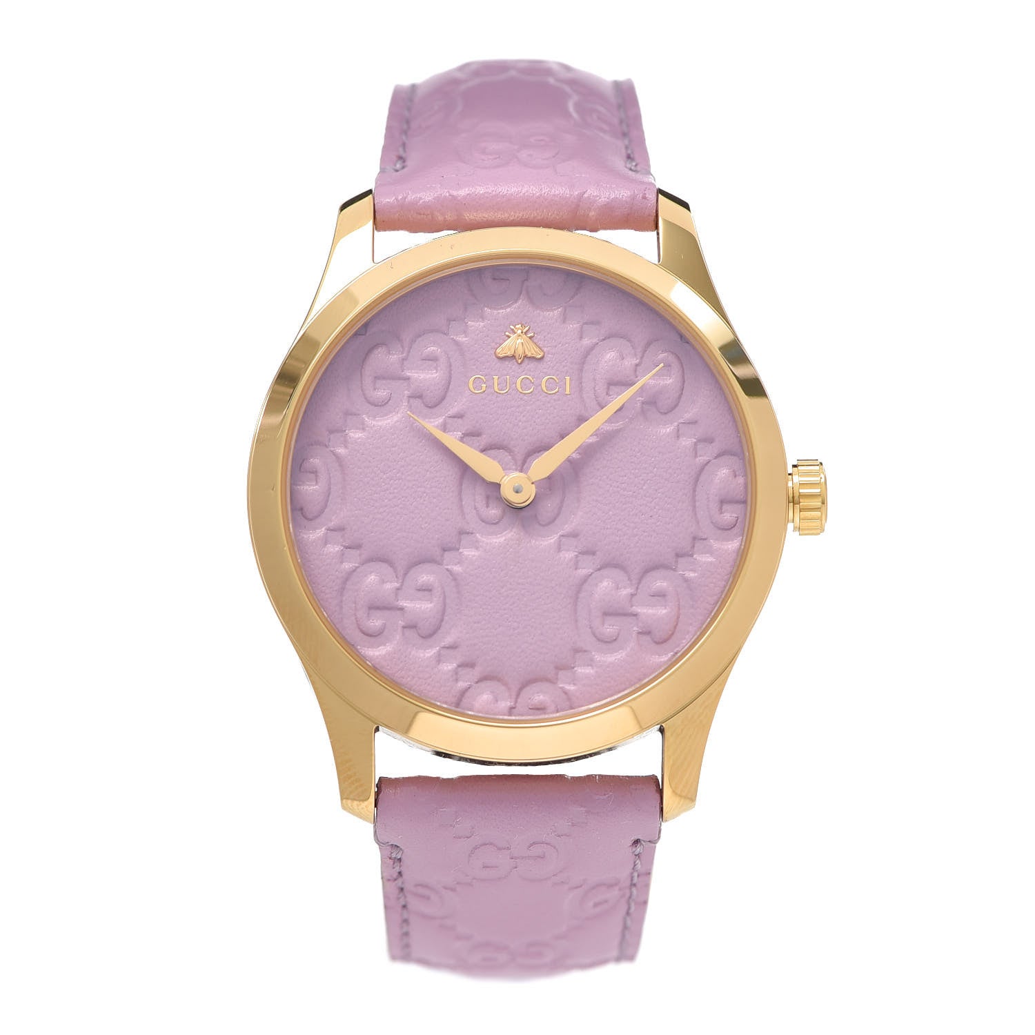 Gucci Stainless Steel Calfskin 38mm G-Timeless Quartz Watch Lilac 1 of 5