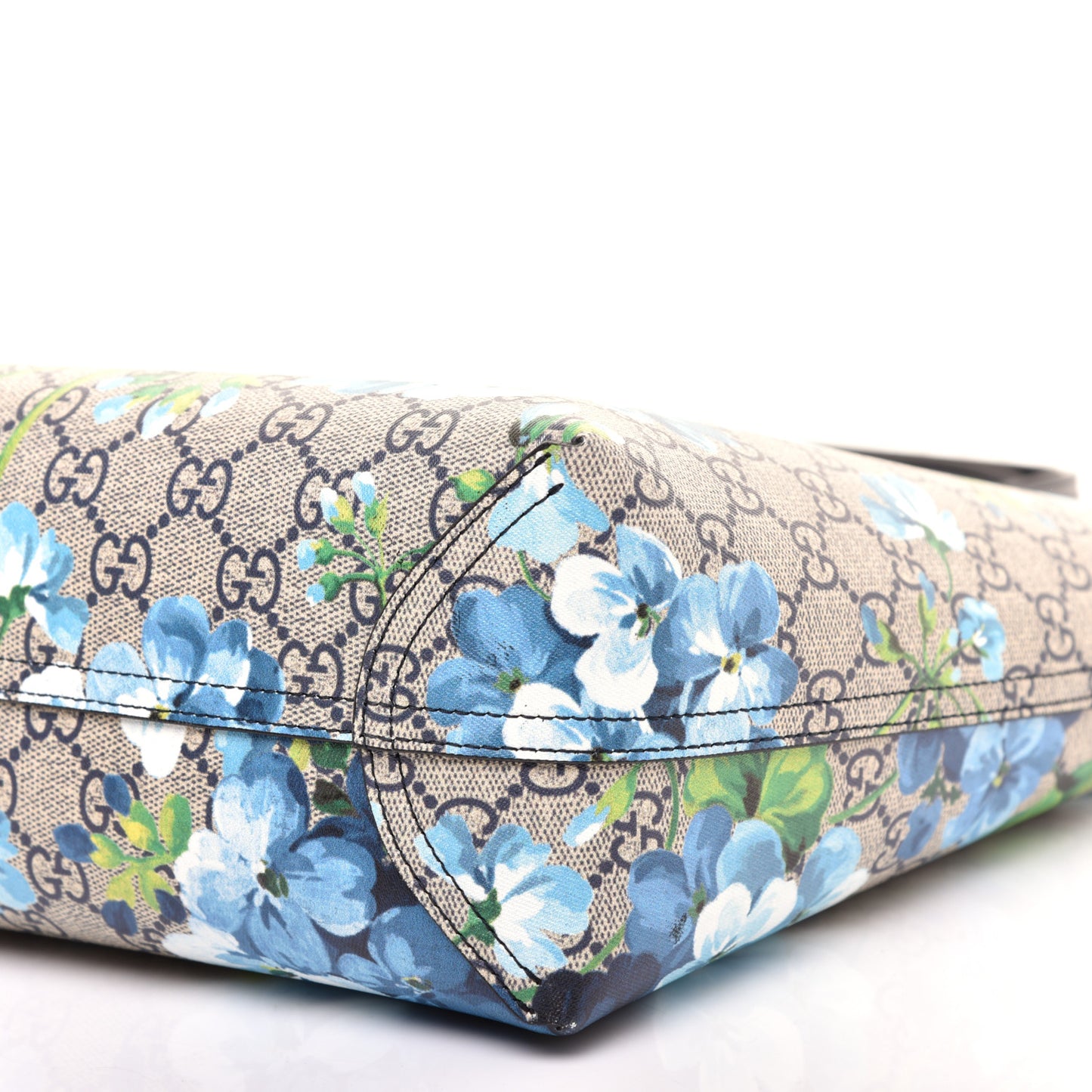 GG Supreme Monogram Blooms Small Reversible Tote Beige Blue Navy