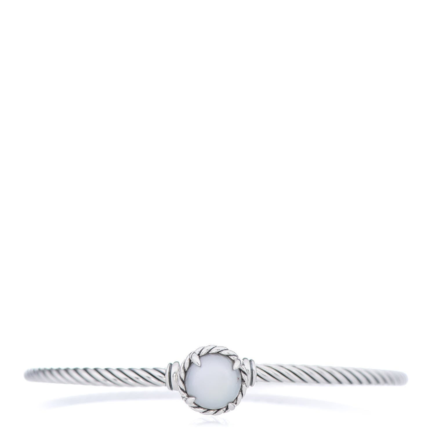 David Yurman Sterling Silver Pearl 3mm Chatelaine Bracelet 1 of 4