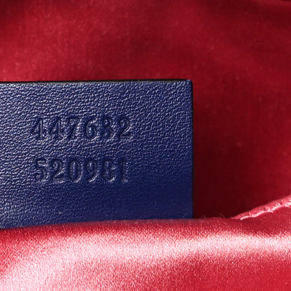 Gucci Velvet Matelasse Small GG Marmont Chain Shoulder Bag Cobalt 7 of 9