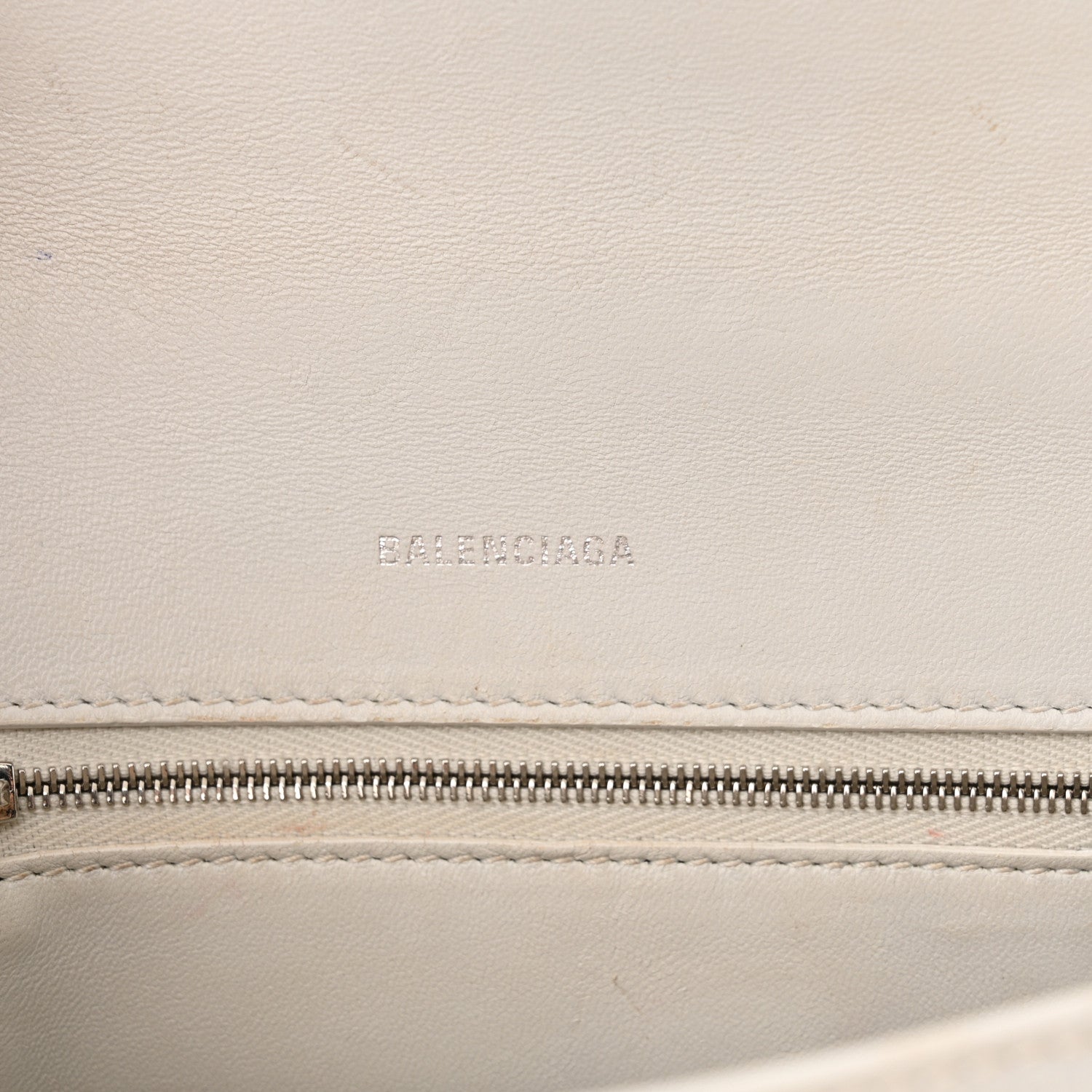 Balenciaga Calfskin Crocodile Embossed Small Hourglass Top Handle Bag White 6 of 28