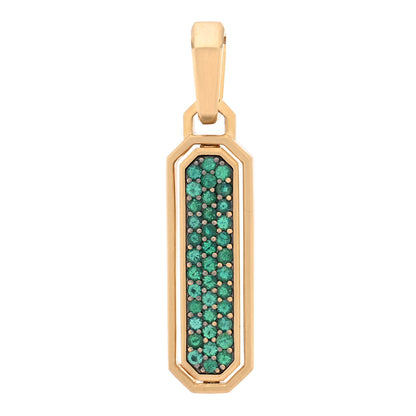 David Yurman 18K Yellow Gold Emerald Malachite Streamline Amulet Pendant 1 of 4
