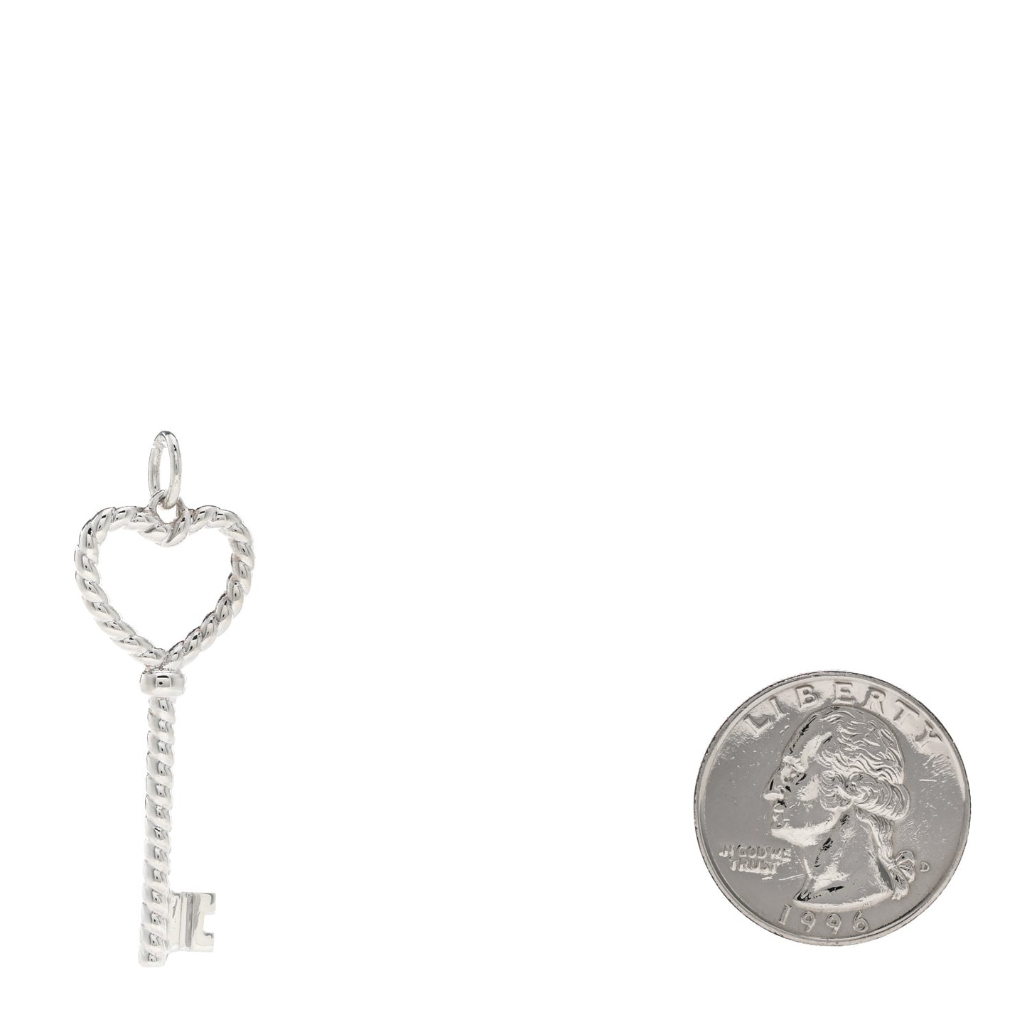 Sterling Silver Twist Heart Key Pendant