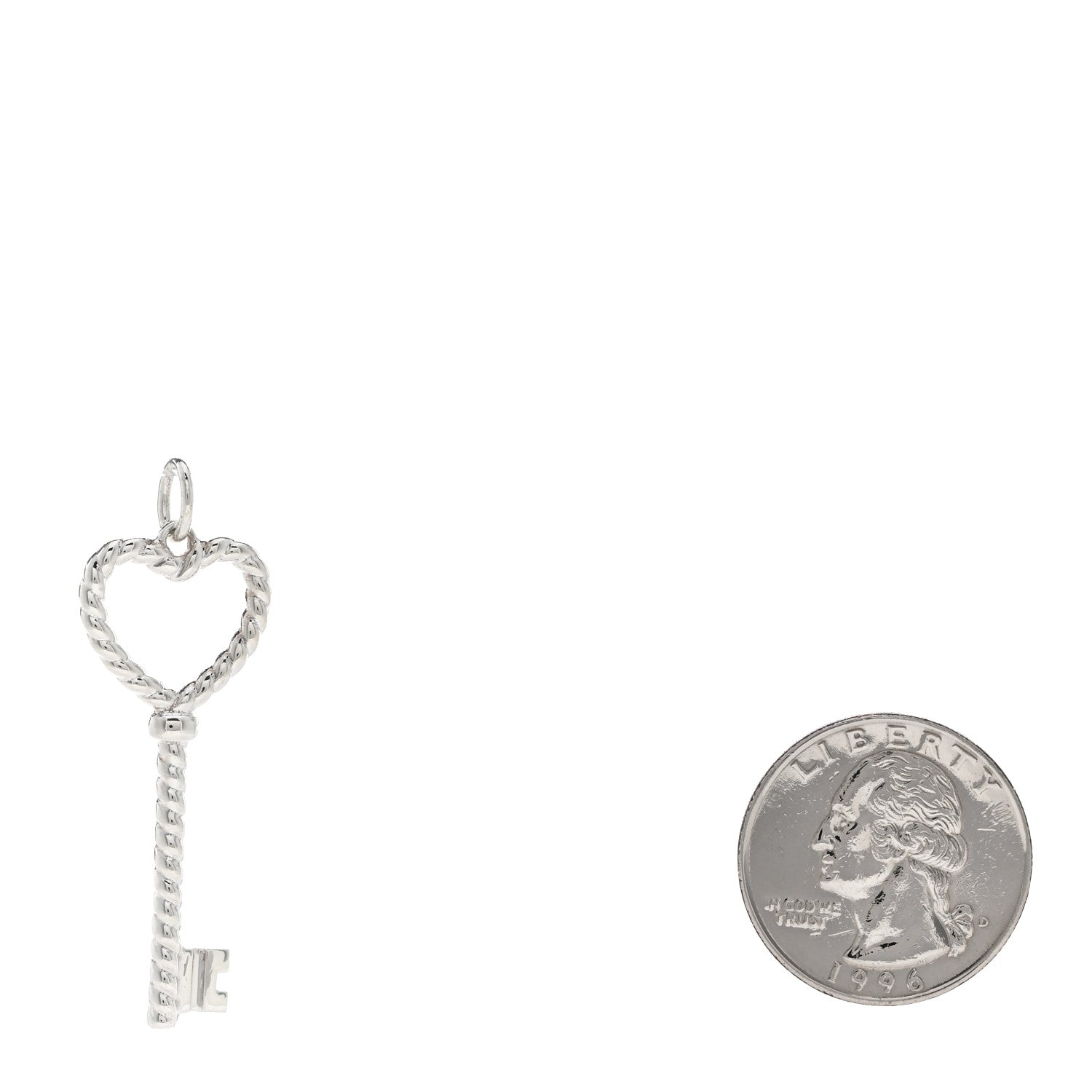 Tiffany Sterling Silver Twist Heart Key Pendant 2 of 3