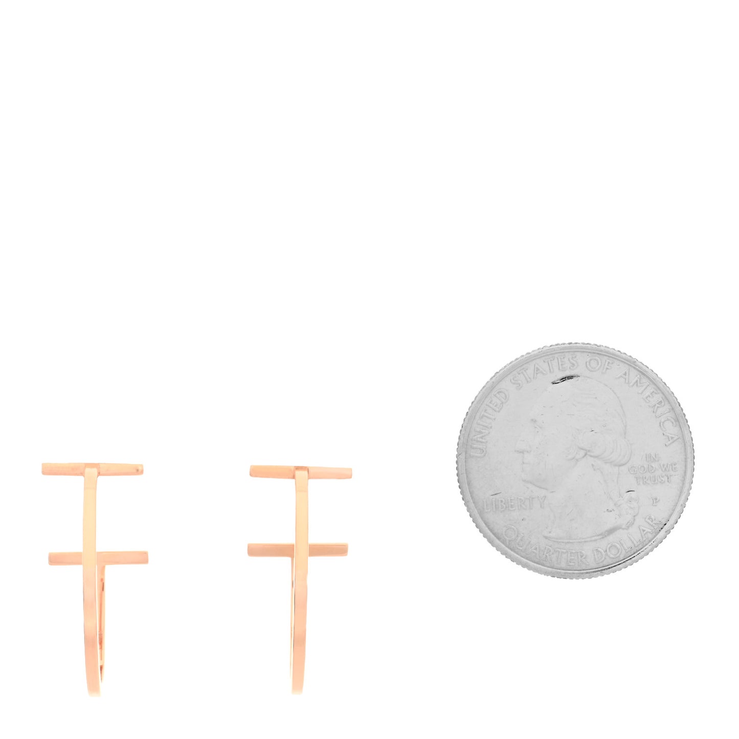 18K Rose Gold Medium T Wire Hoop Earrings