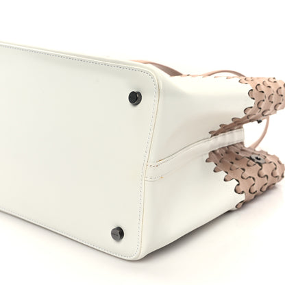 Alaia Calfskin Laser Cut Tote Nude White 9 of 11