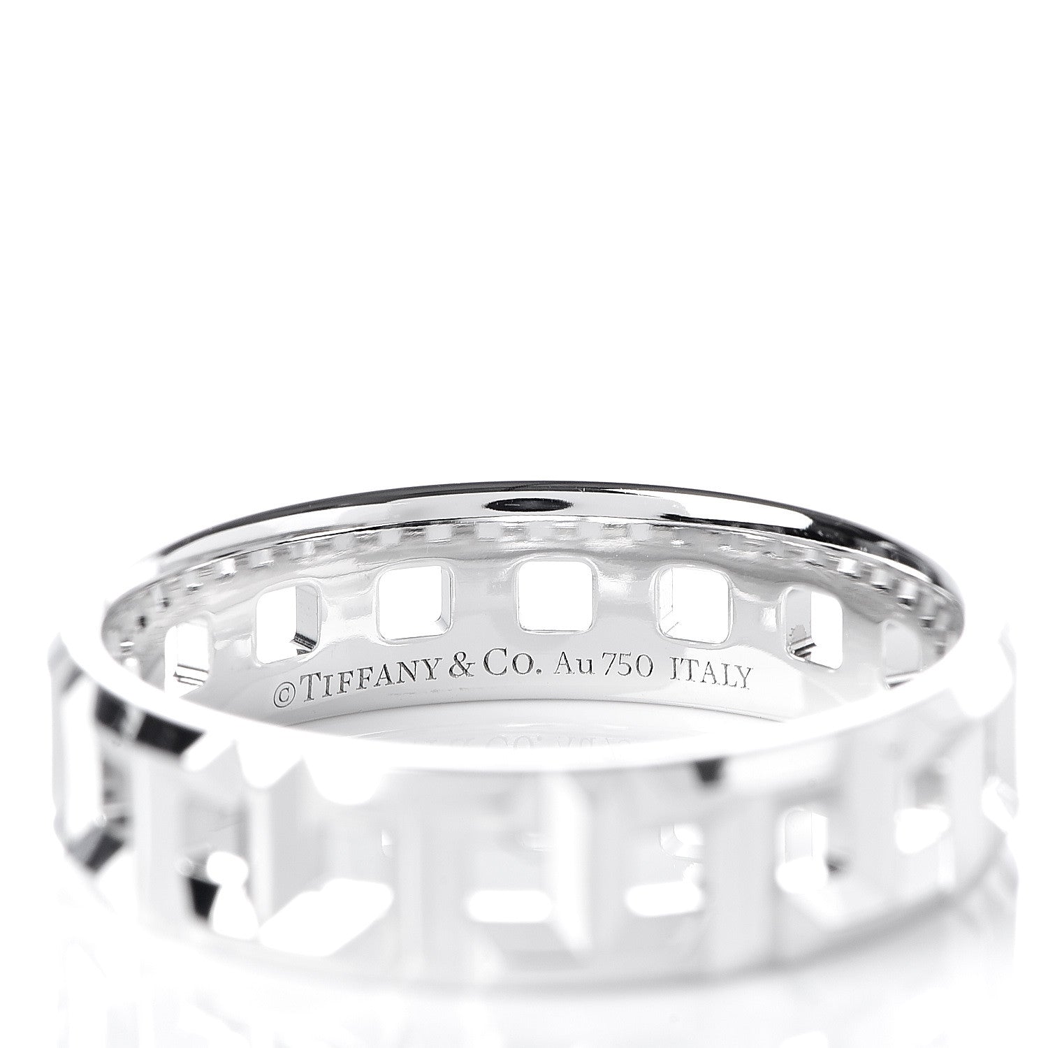 Tiffany 18K White Gold T True Wide Ring 61 9.75 4 of 4