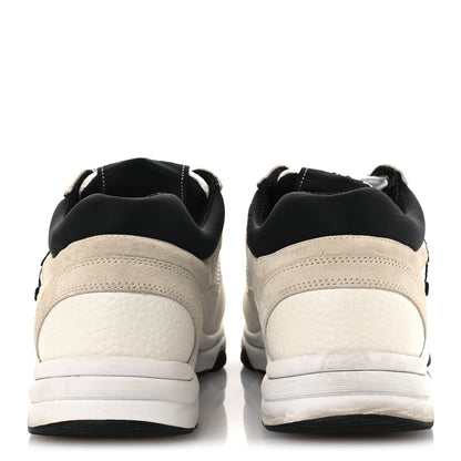 Chanel Mesh Suede Calfskin Grained Calfskin Womens CC Sneakers 37 White Black 6 of 13