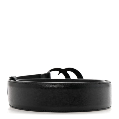Gucci Azalea Calfskin Enamel Monochrome Double G 40mm Belt 75 30 Black 2 of 5
