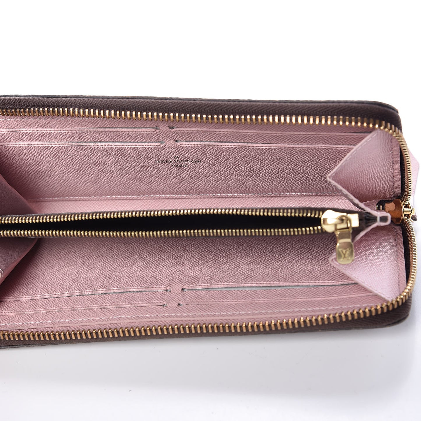 Damier Ebene Clemence Wallet Rose Ballerine