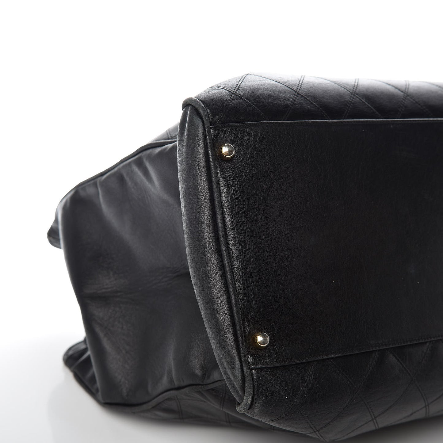 Calfskin Stitched XL Weekender Black