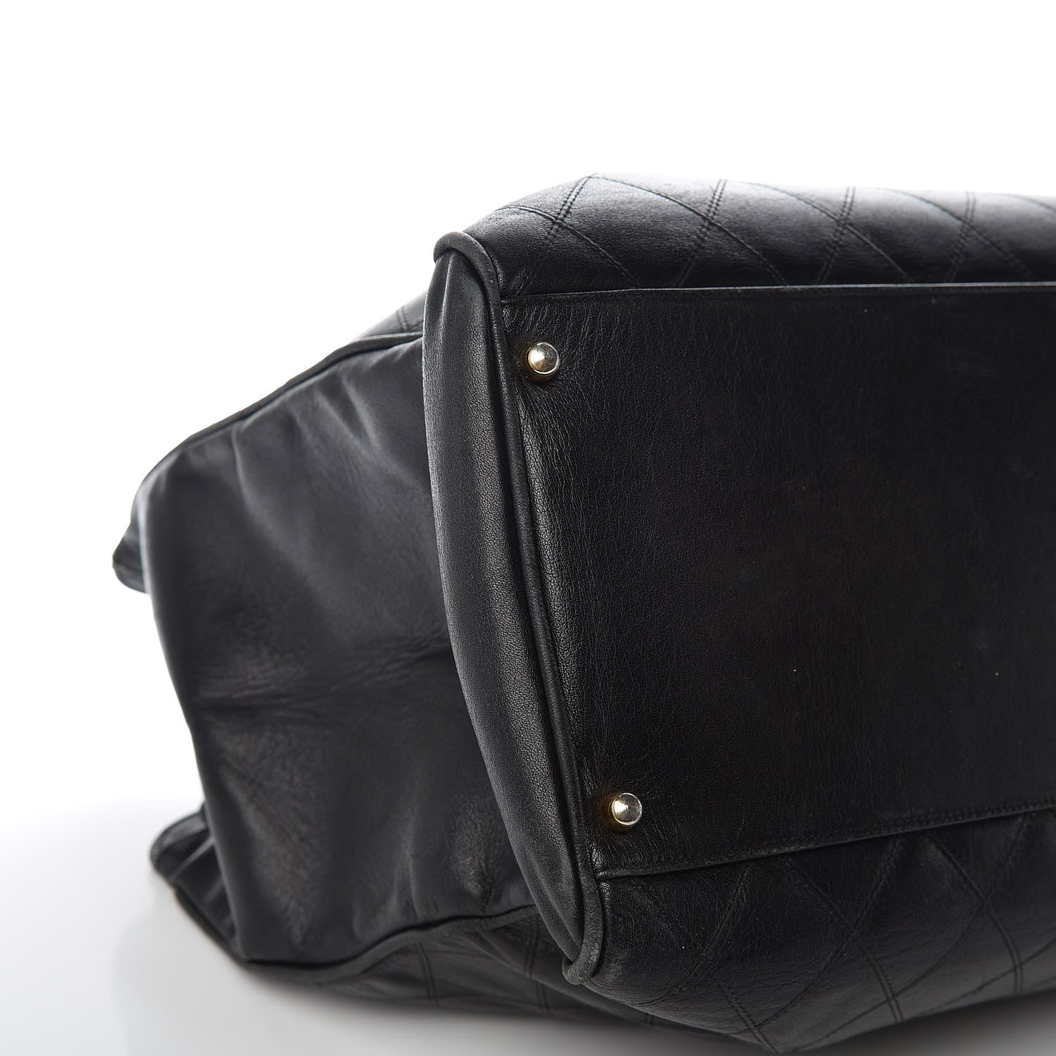 Chanel Calfskin Stitched XL Weekender Black 8 of 24