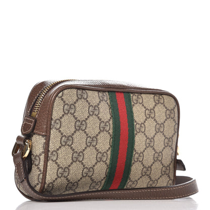 Gucci GG Supreme Monogram Web Mini Ophidia Shoulder Bag Brown 3 of 9