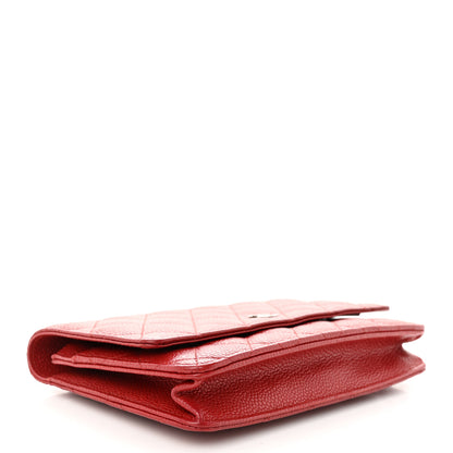 Chanel Caviar Quilted Wallet on Chain WOC Red 4 of 11