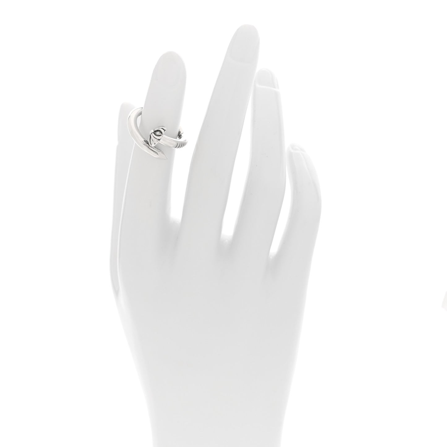 Sterling Silver Cross Ball Nail Ring 49 5