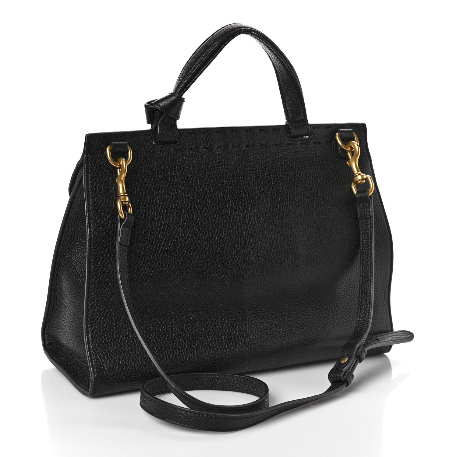 Gucci Calfskin Small GG Marmont Top Handle Bag Black 4 of 13