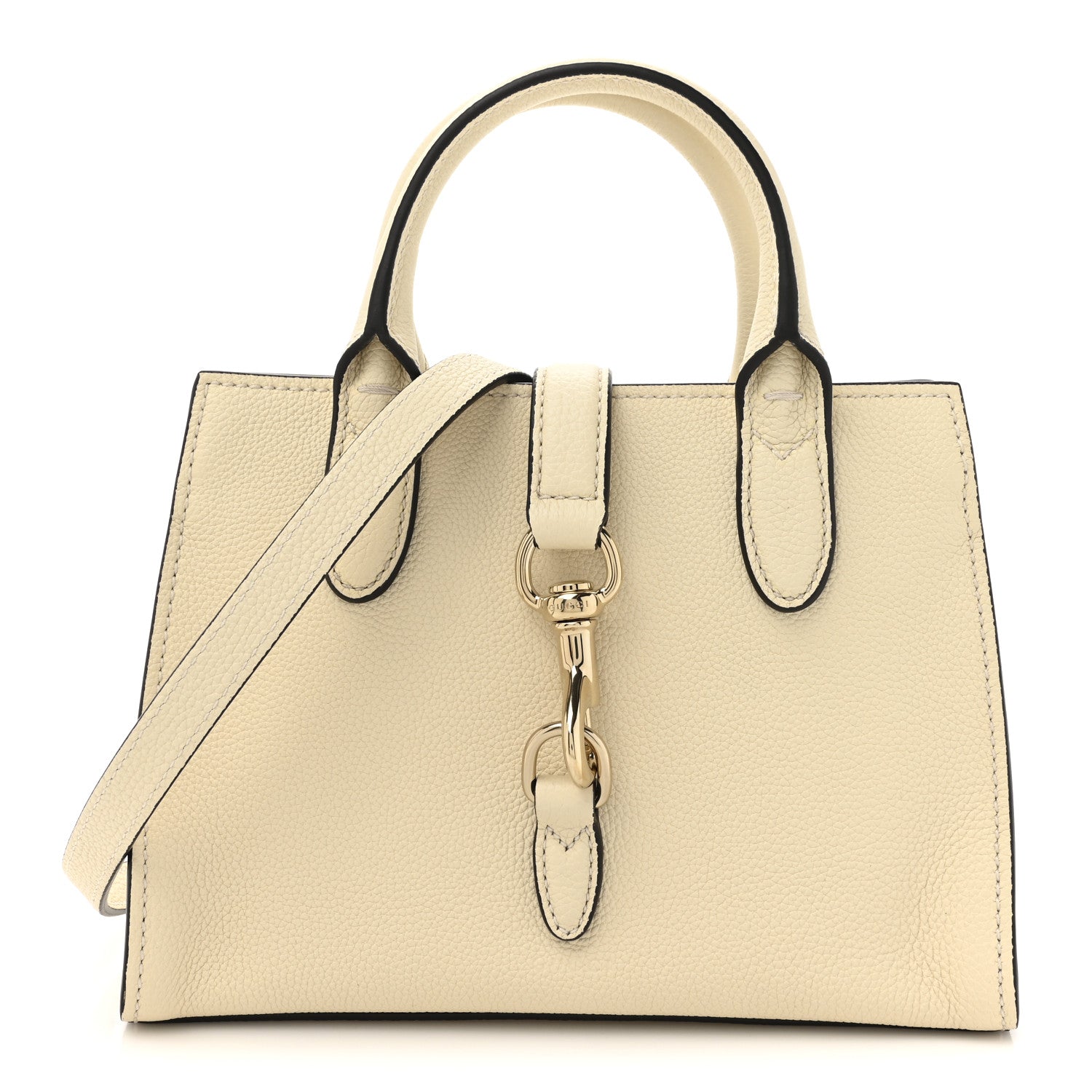 Gucci Pebbled Calfskin Small Jackie Tote New Ivoire 1 of 12