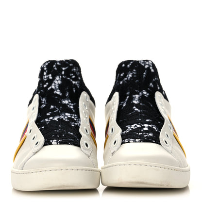 Gucci Calfskin Lace Ayers Sylvie Web New Womens Ace High Top Sneakers 37 White 2 of 10