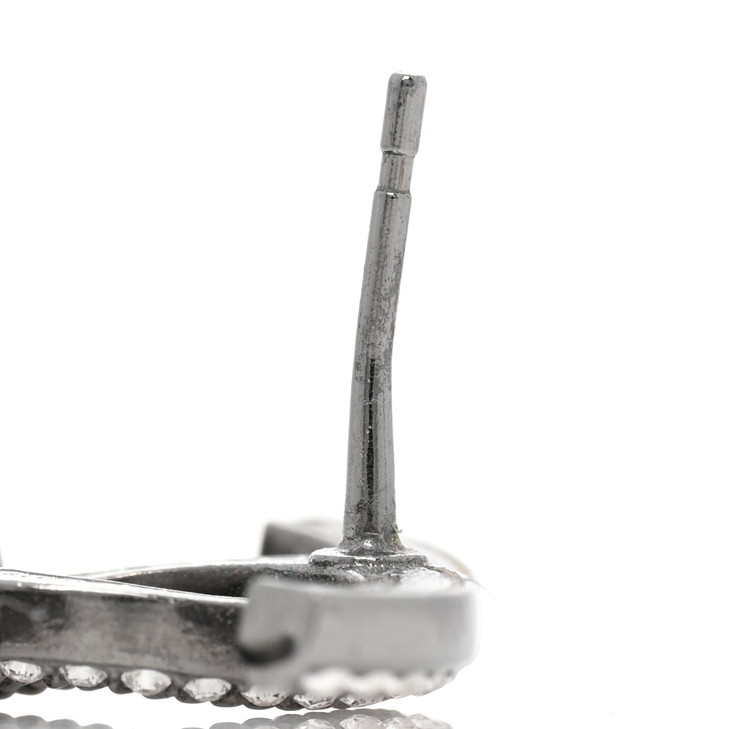 Chanel Ruthenium Crystal CC Earrings 5 of 6