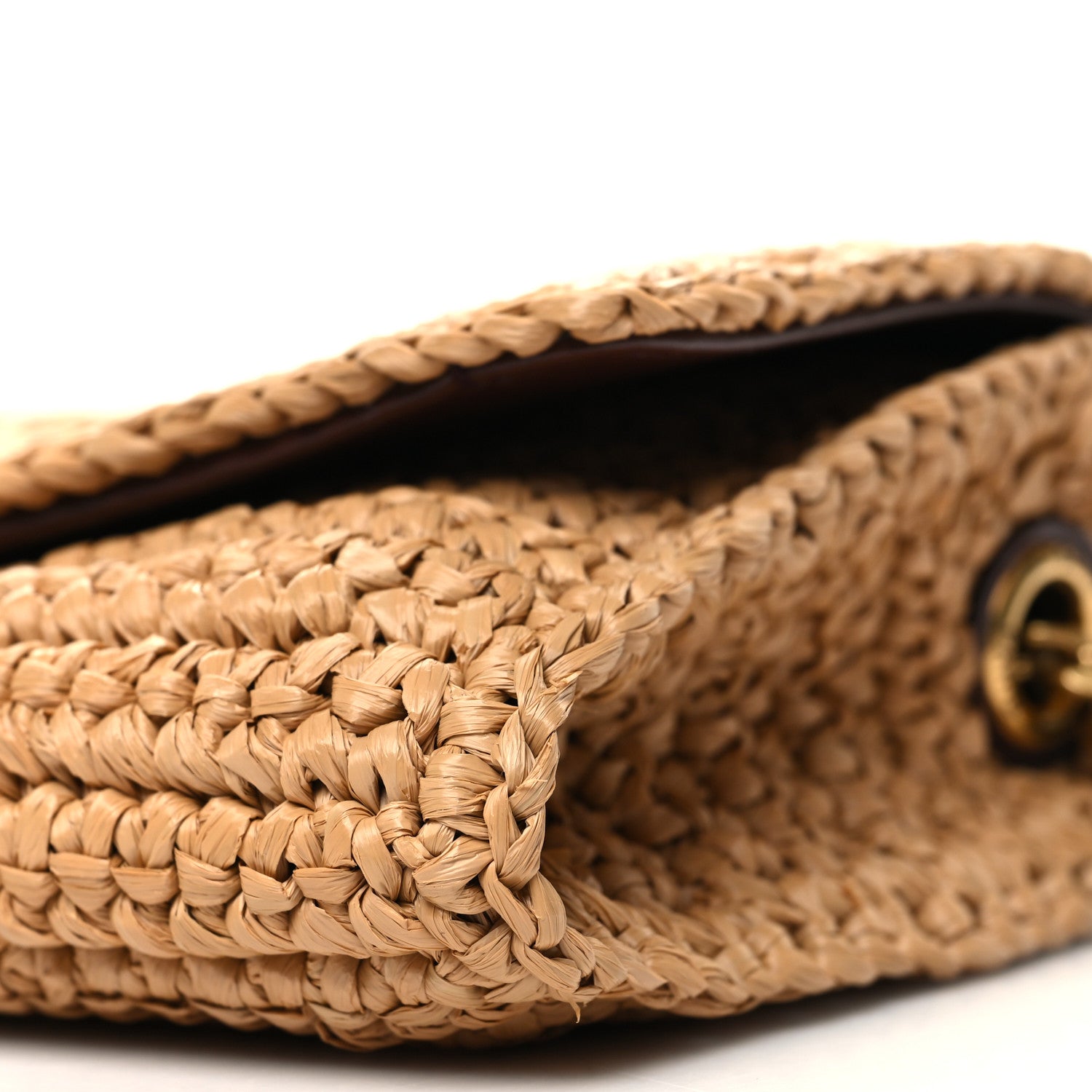 Saint Laurent Raffia Monogram Tassel Kate 99 Dark Nude 10 of 10