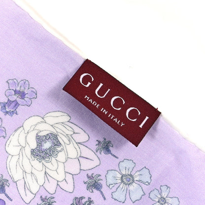 Gucci Cotton Floral Square Scarf Purple 3 of 4