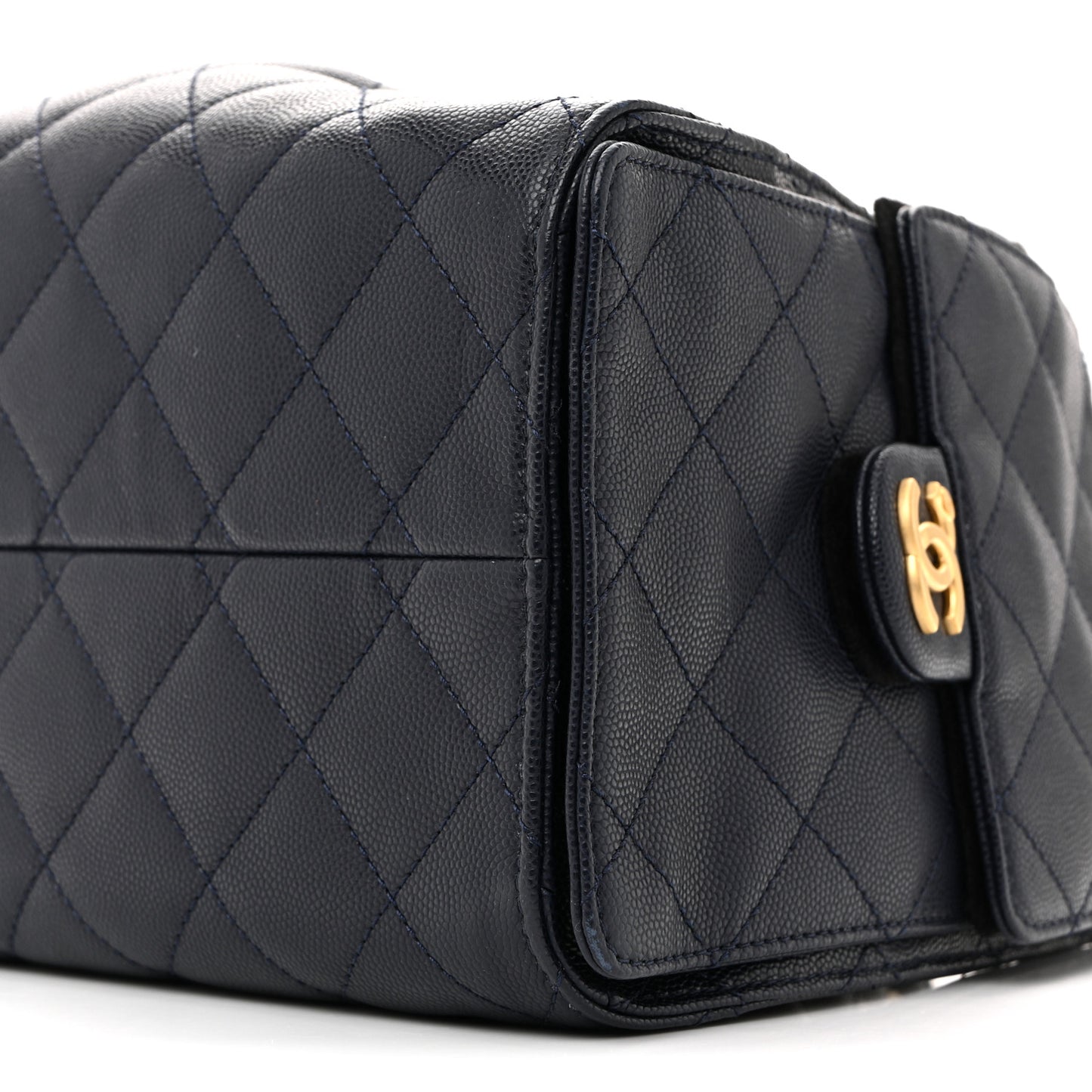 Caviar Quilted Small Chanel 25 Handbag Dark Navy