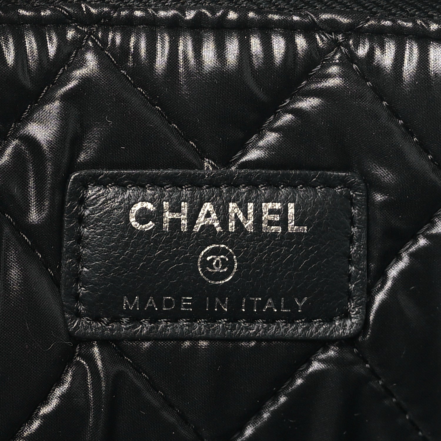 Chanel Calfskin Braided Large Cosmetic Case Black 6 of 10