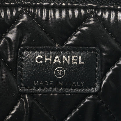 Chanel Calfskin Braided Large Cosmetic Case Black 6 of 10