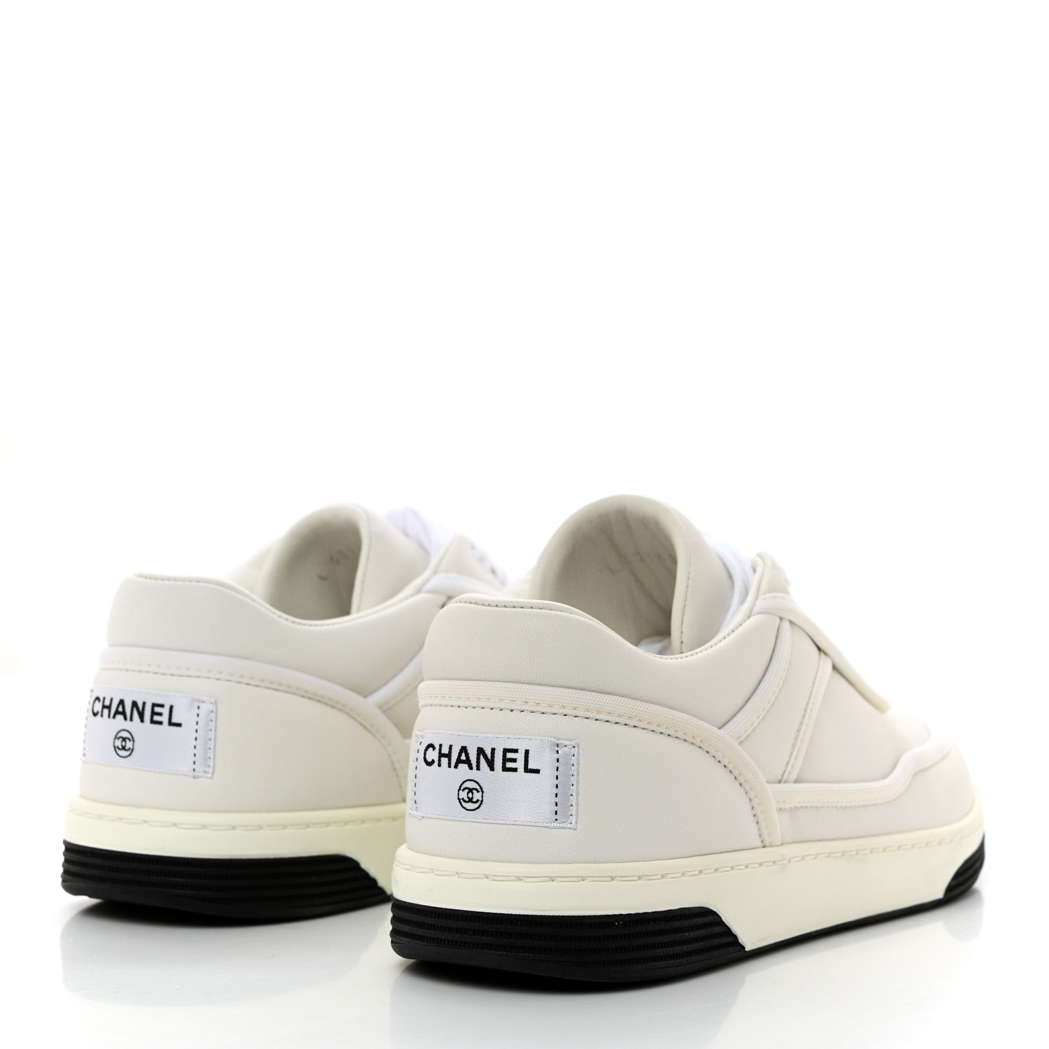 Chanel Fabric Womens Logo Sneakers 36.5 White 4 of 9