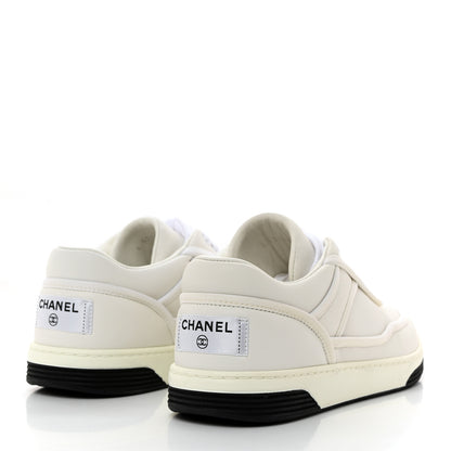 Chanel Fabric Womens Logo Sneakers 36.5 White 4 of 9