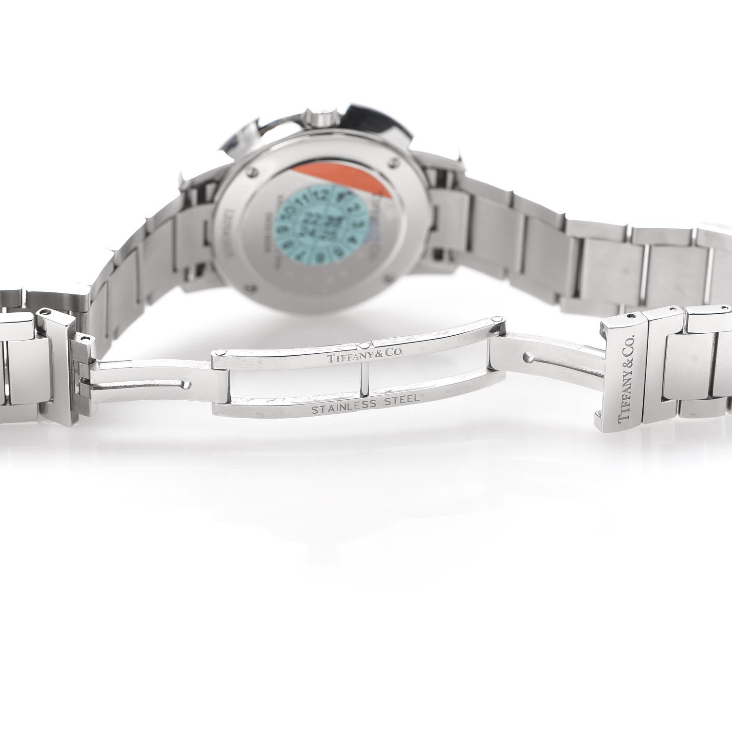 Tiffany Stainless Steel Diamond Bezel 31mm Atlas 2-Hand Quartz Watch Blue Azure 6 of 7