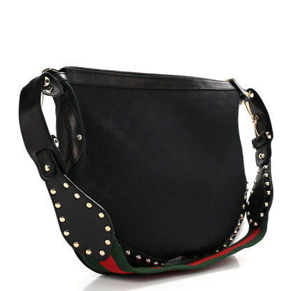 Gucci Monogram Pelham Studded Shoulder Bag Black 2 of 11