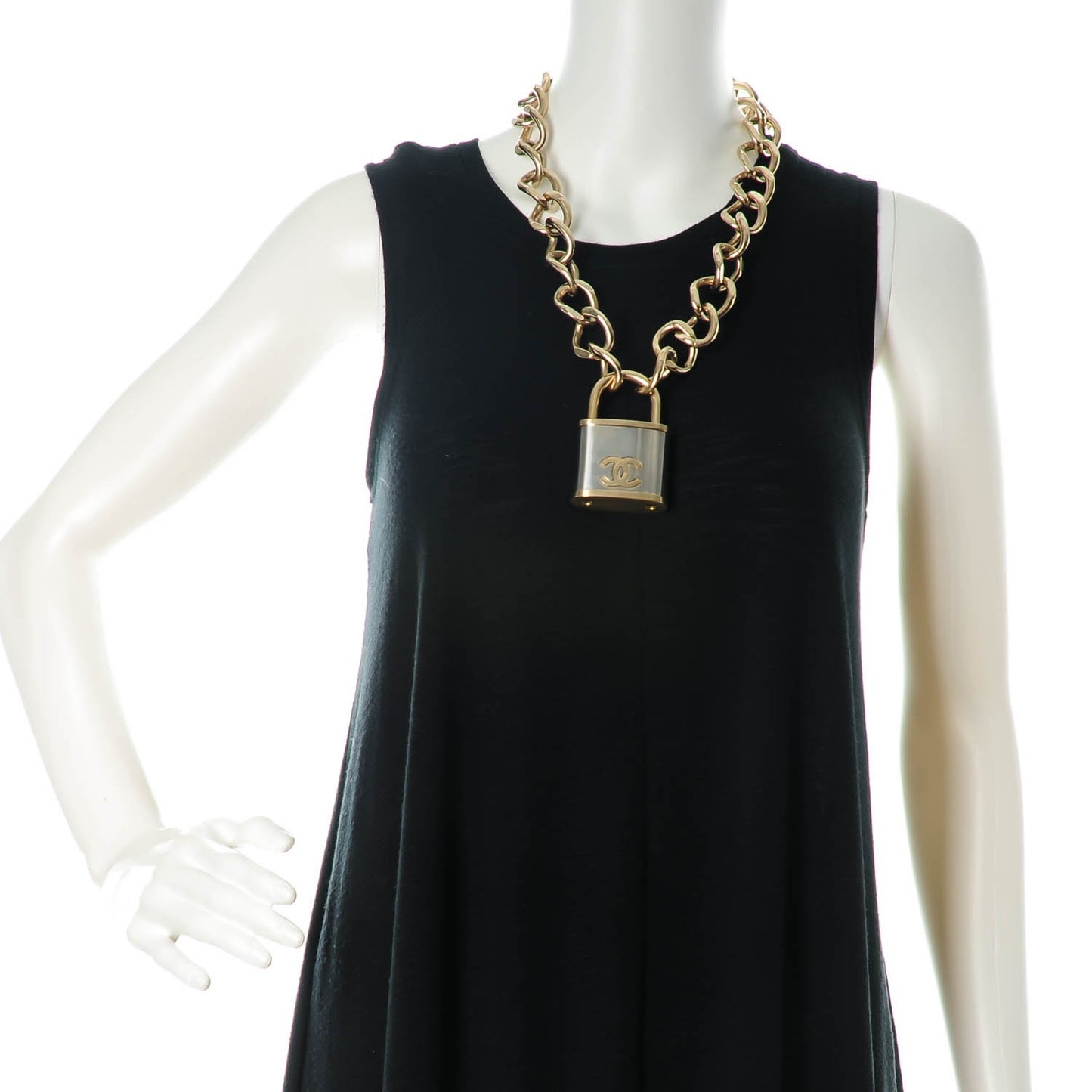 CC Oversized Padlock Necklace Gold Silver