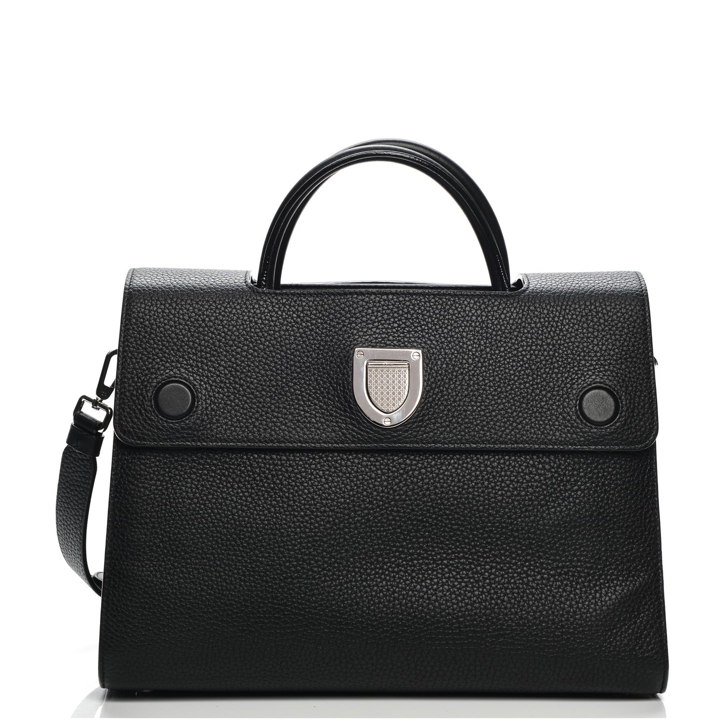 Grained Calfskin Medium Diorever Flap Black