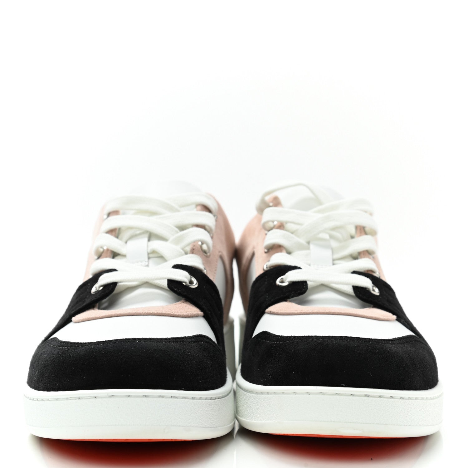 Hermes Suede Goatskin Calfskin Free Sneakers 37.5 Multicolor Rose Opaline 2 of 8