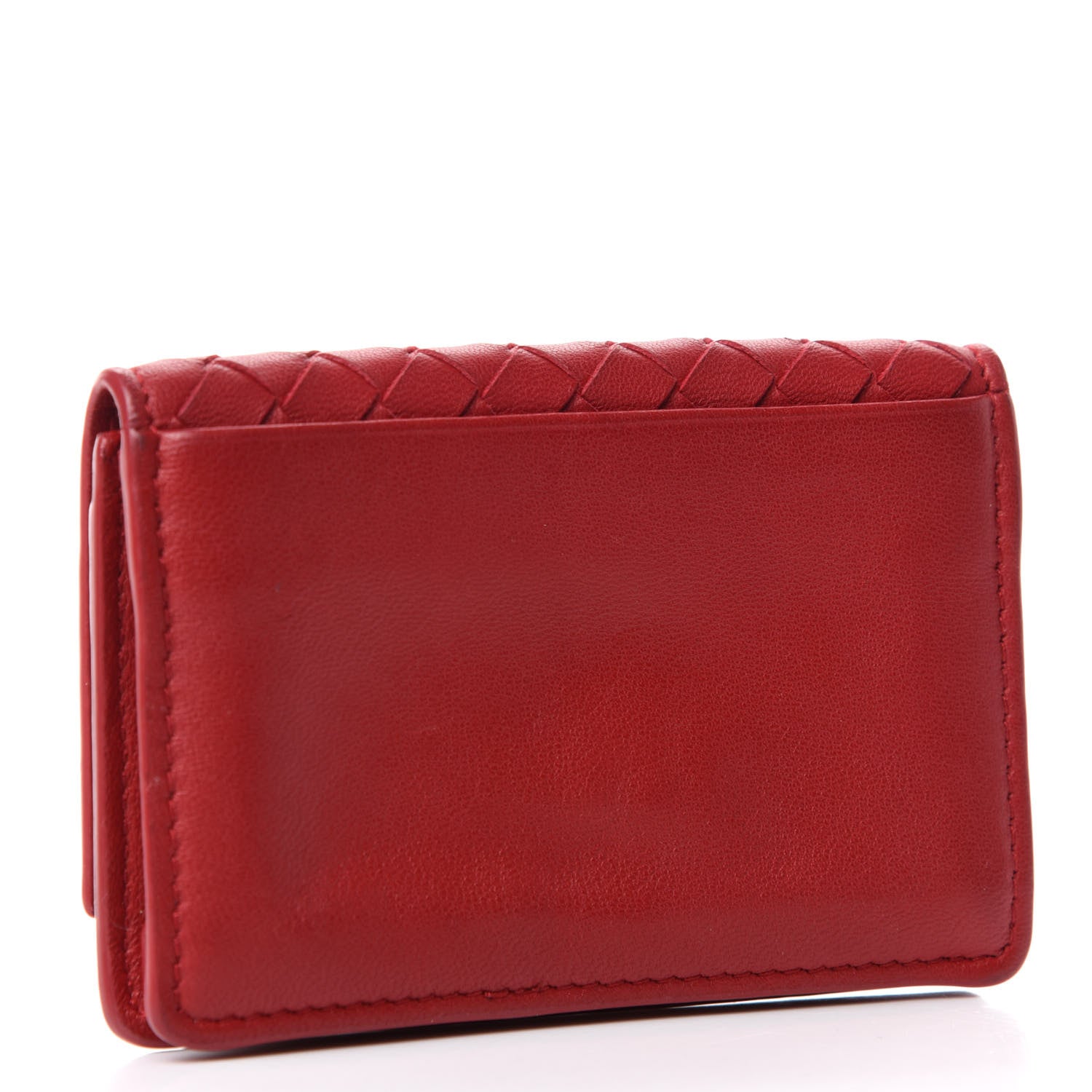 Bottega Veneta Nappa Intrecciato Card Holder China Red 3 of 8