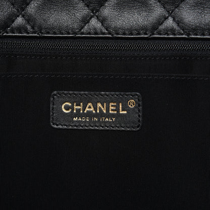 Chanel Metallized Calfskin Quilted Small XXL Travel Flap Bag Black 6 of 10