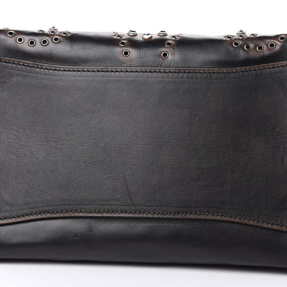 Prada Vitello Vintage Studded Sound Twin Pocket Satchel Ebano 9 of 17