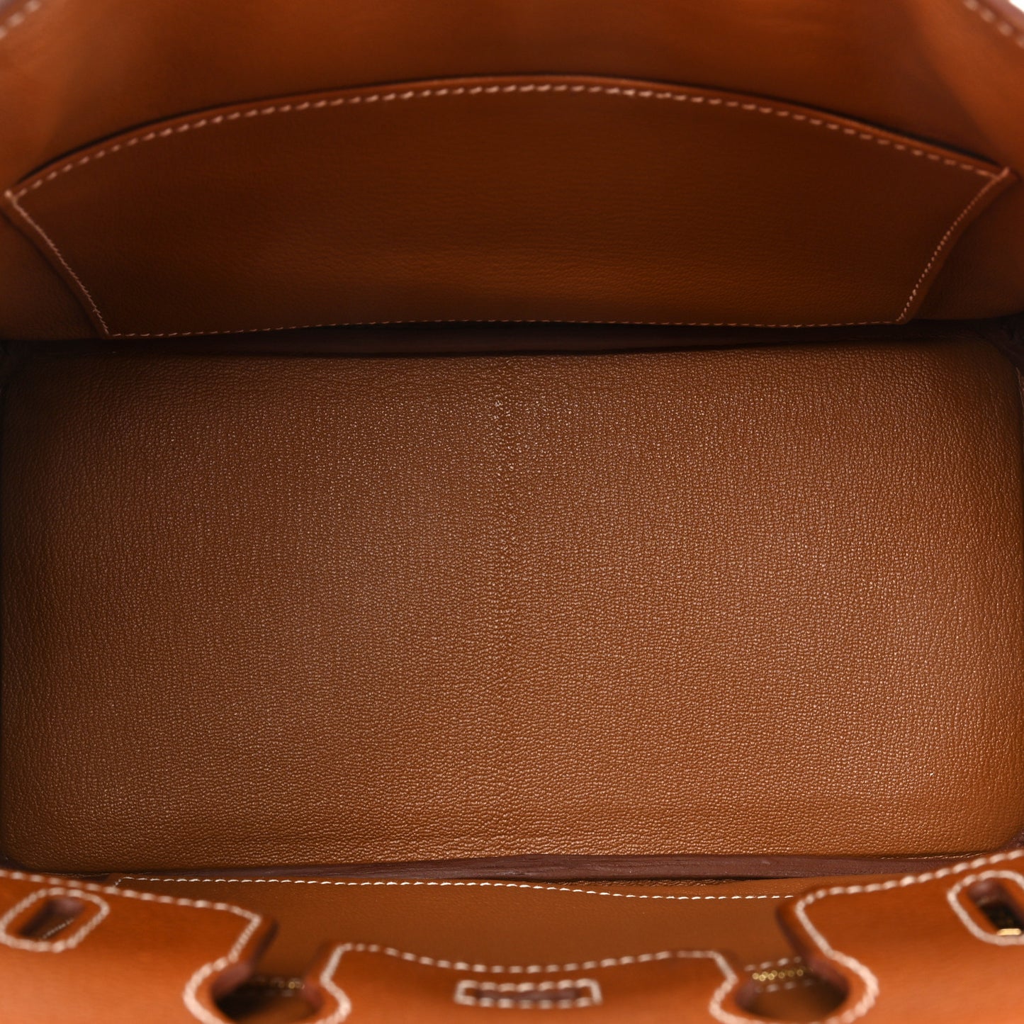 Natural Barenia Faubourg Birkin 25 Fauve