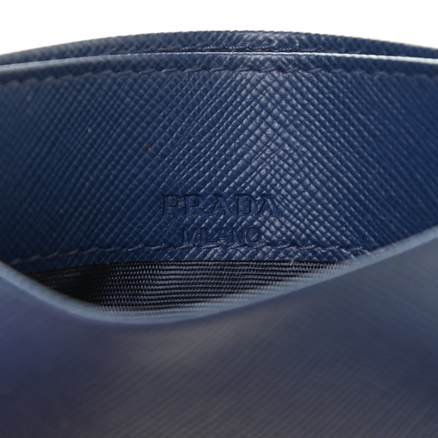Prada Saffiano Metal Card Case Bleuette 7 of 9